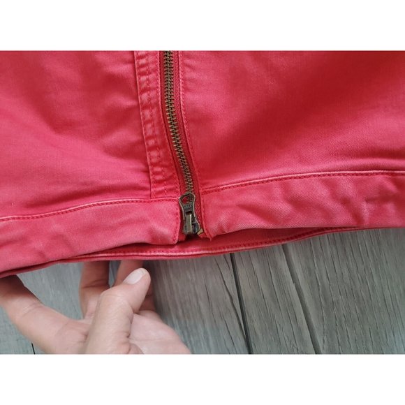 Free People Denim Mini Skirt Full zip Women waist 26" Red - Picture 8 of 8